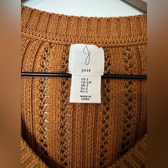 [Joie] V-Neck Dolman Short Sleeve Knit Sweater Burnt Orange Rust Size Small - Picture 4 of 11